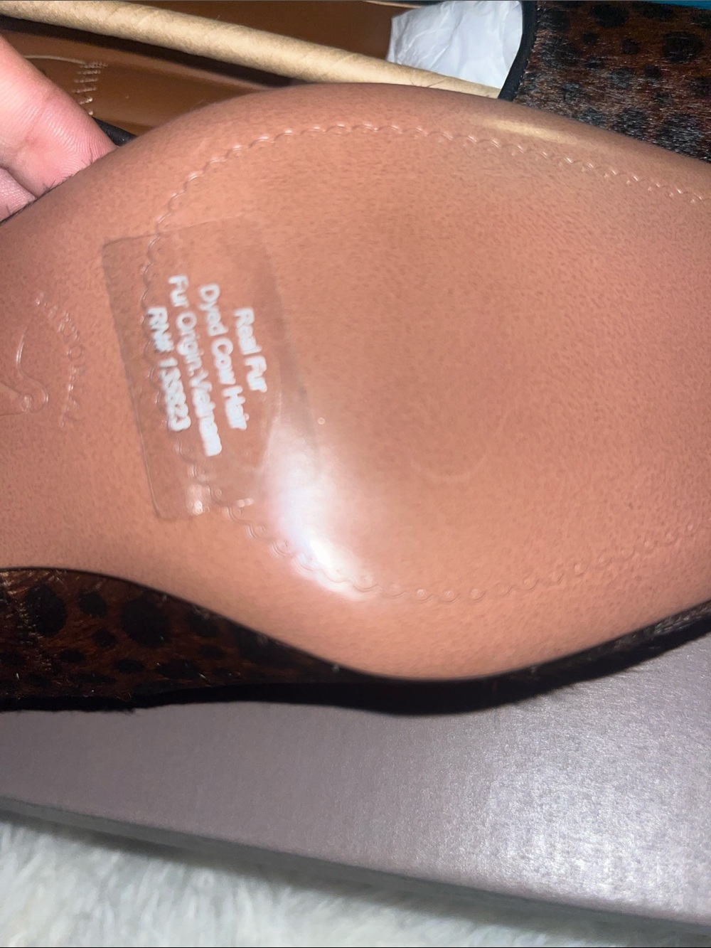 Franco Sarto Leopard Print Brown Block Heel Pumps - Picture 6 of 8